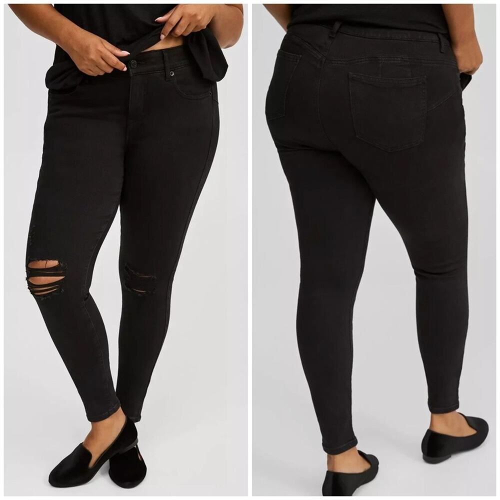 Torrid Bombshell Skinny Premium Stretch High-Rise Jean 24R NWT Black Grenada